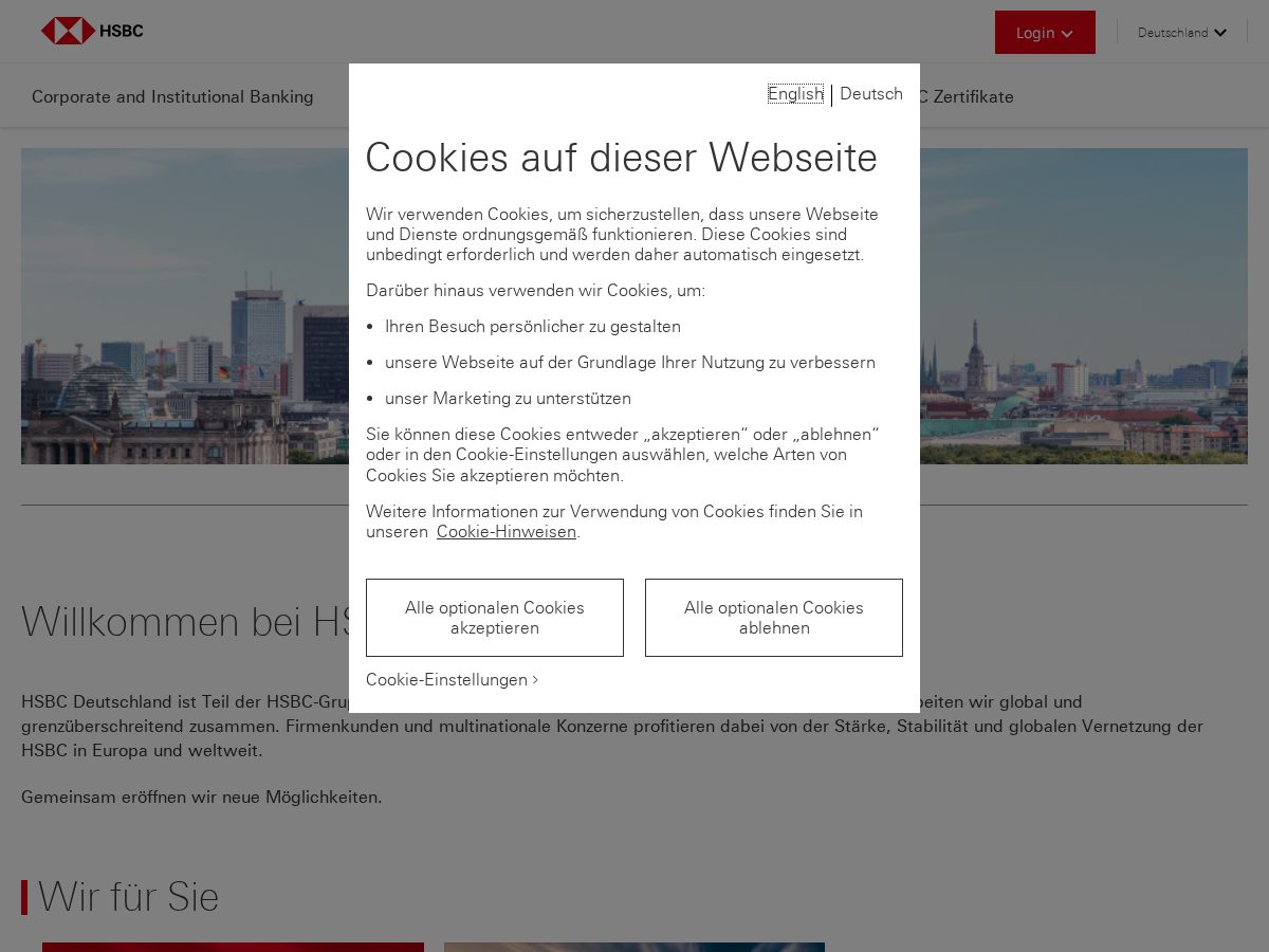 Landing-page snapshot of hsbc-werteinzug.org