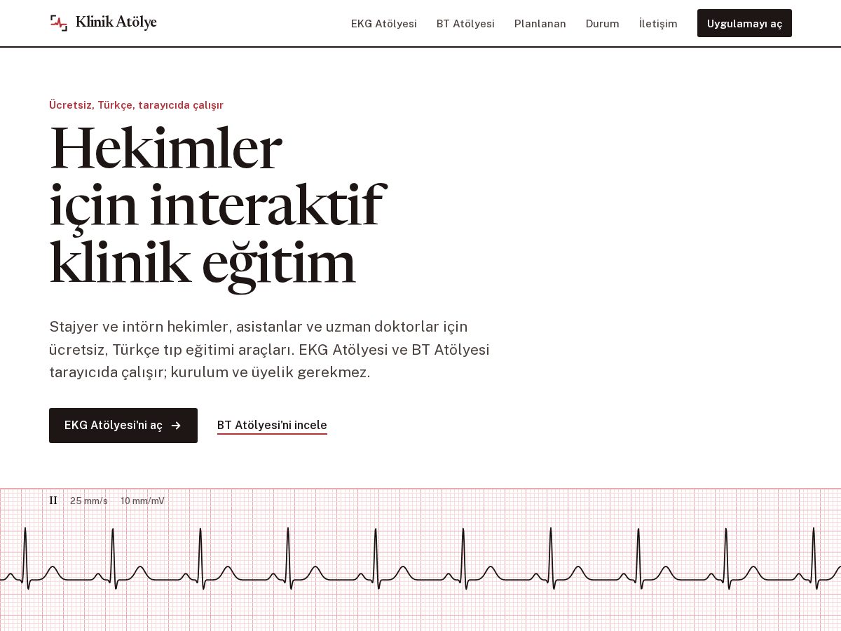 Landing-page snapshot of klinikatolye.com