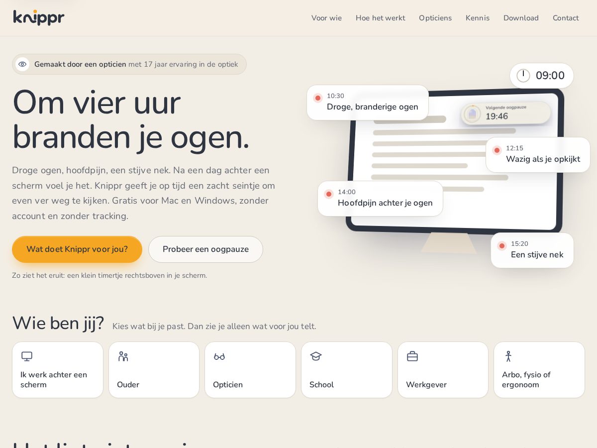 Landing-page snapshot of knippr.com