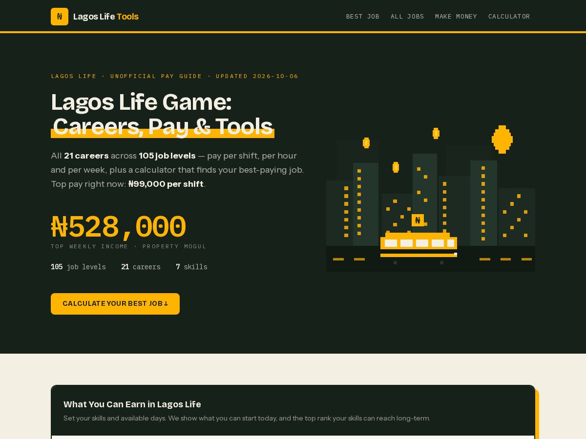 Landing-page snapshot of lagoslifetools.com