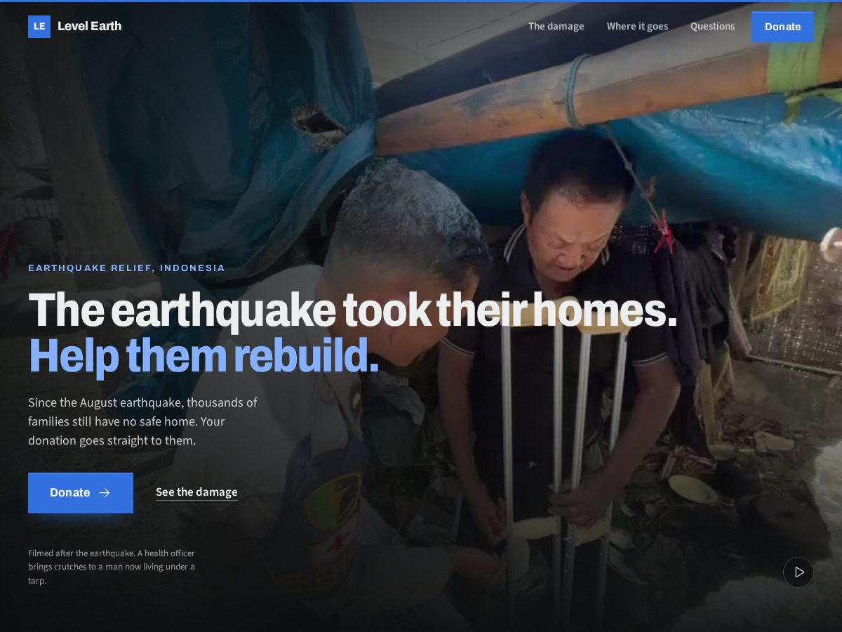 Landing-page snapshot of levelearthproject.com