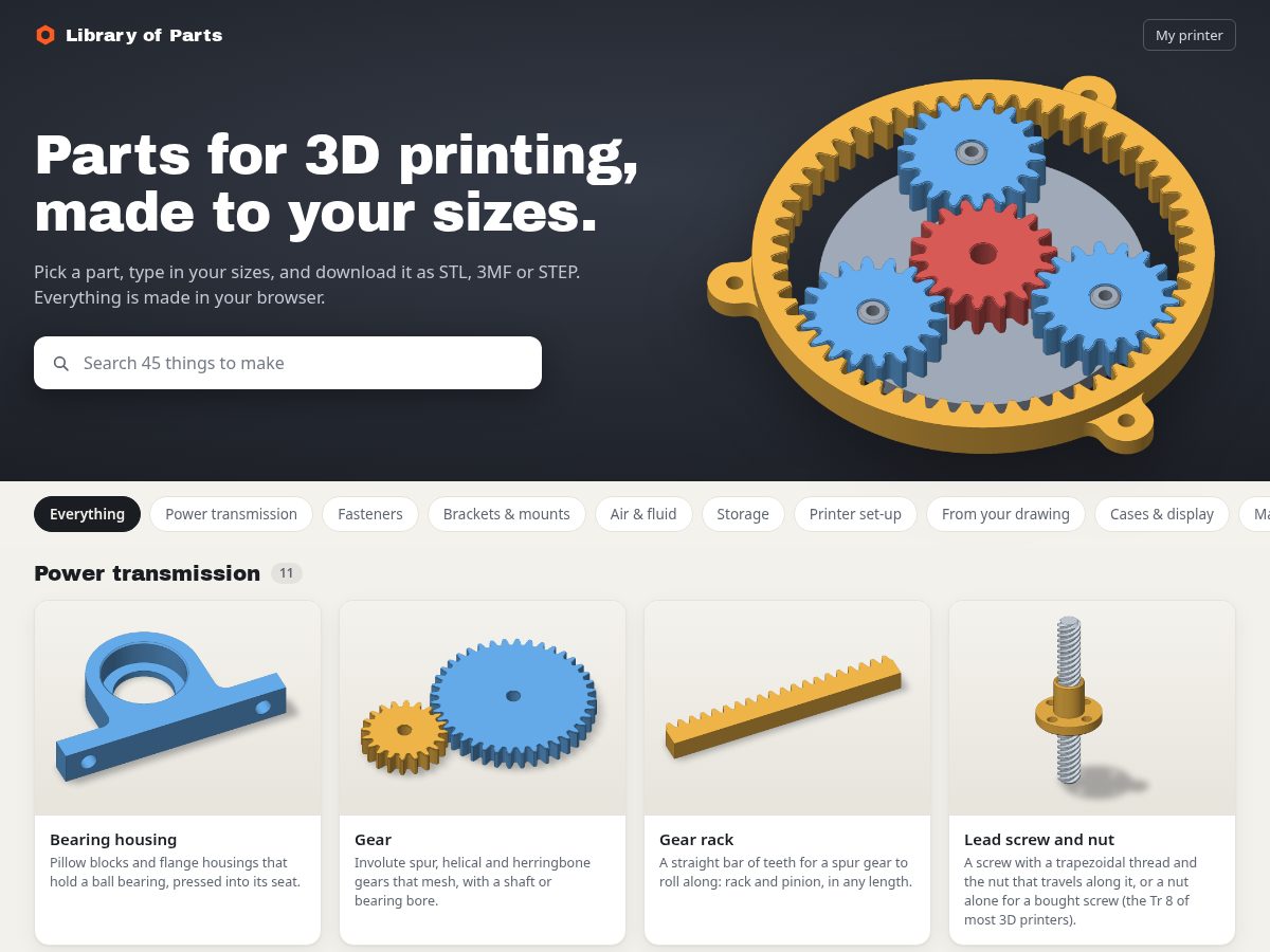 Landing-page snapshot of libraryofparts.com