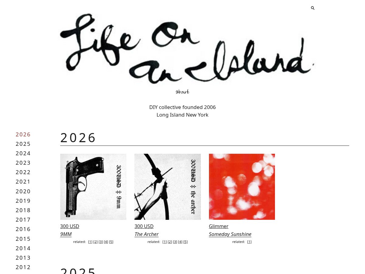 Landing-page snapshot of lifeonanislandrecords.com