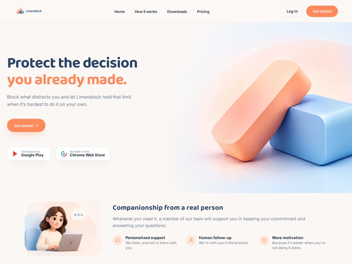 Landing-page snapshot of limenblock.com