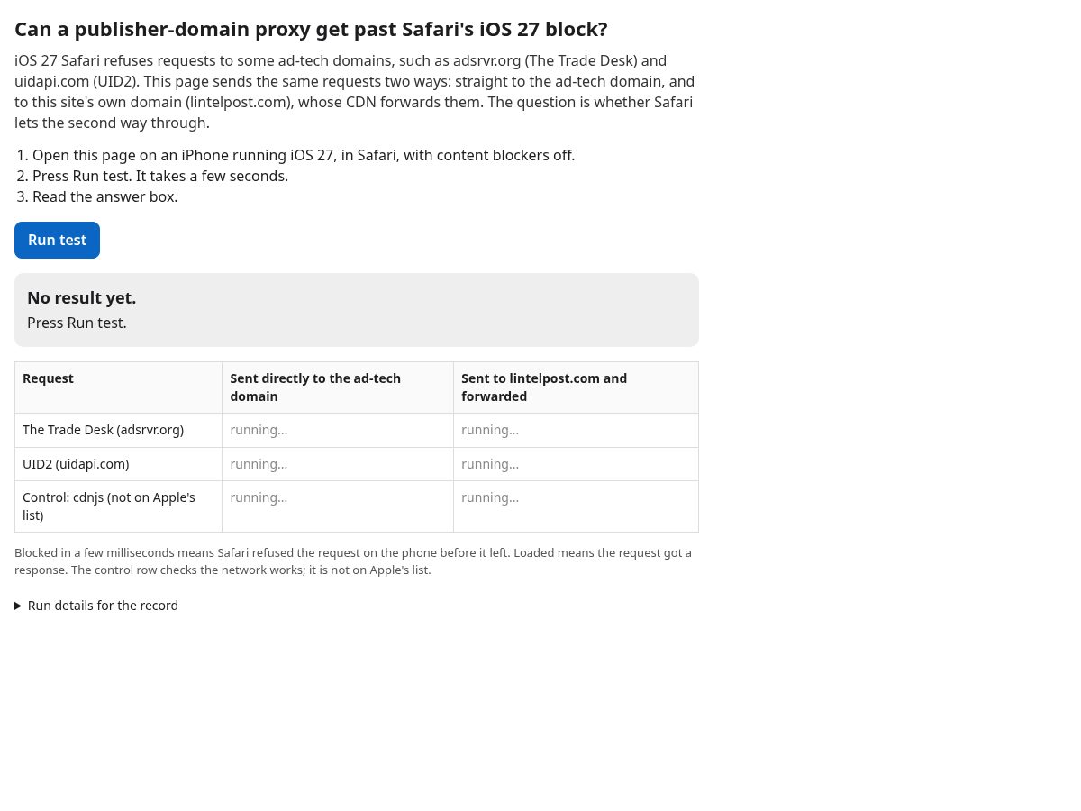 Landing-page snapshot of lintelpost.com