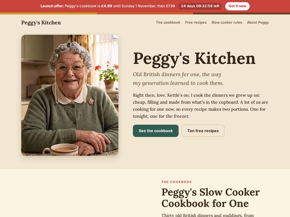 Landing-page snapshot of littlepeggyskitchen.com