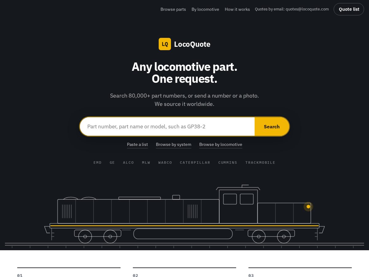 Landing-page snapshot of locoquote.com
