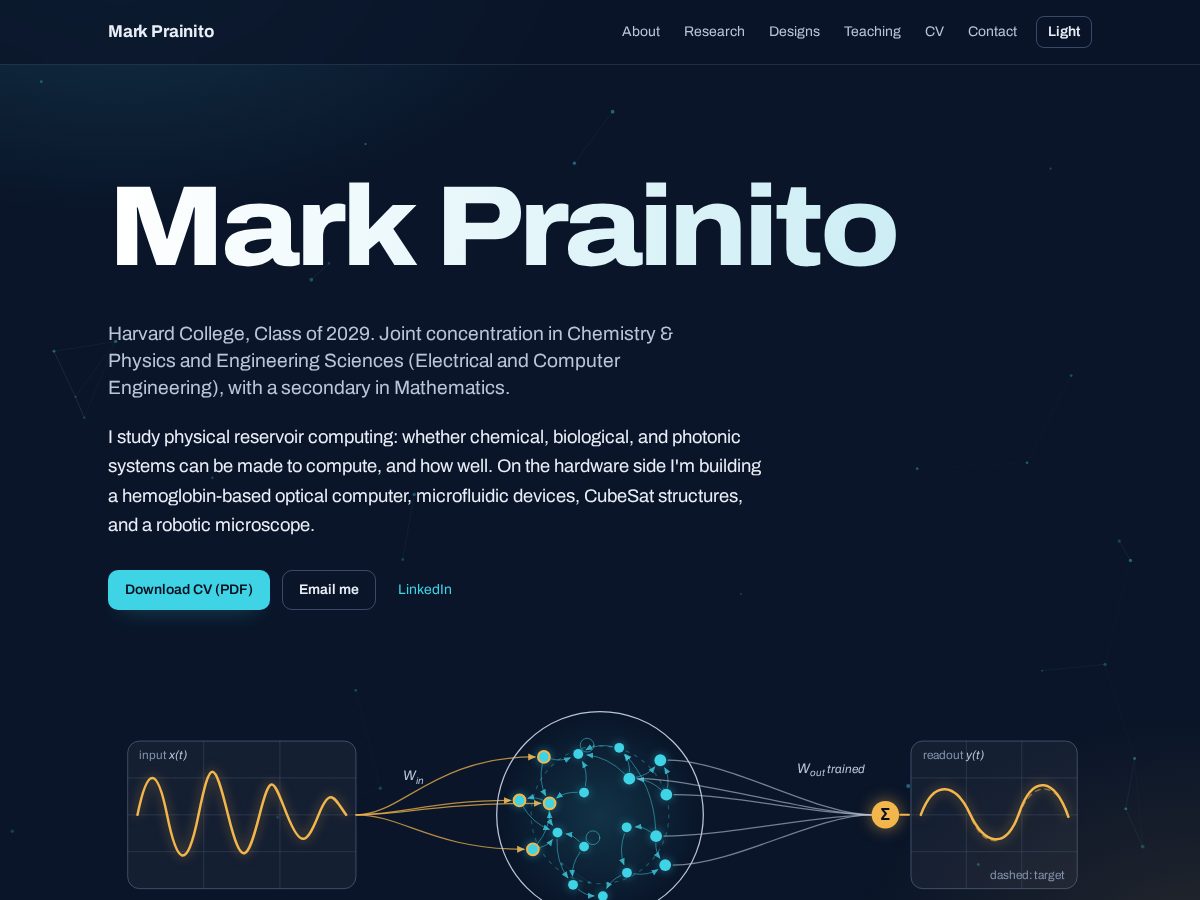 Landing-page snapshot of markprainito.com