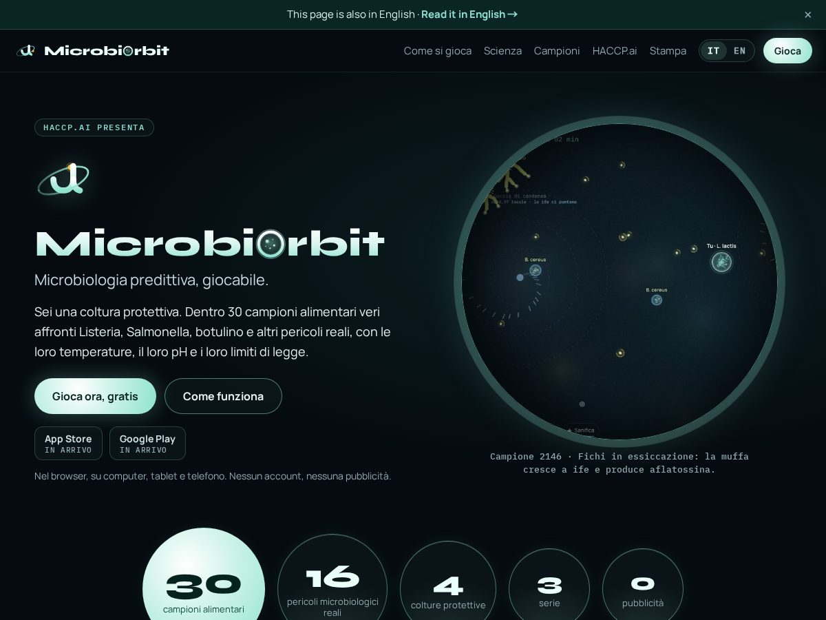 Landing-page snapshot of microbiorbit.com