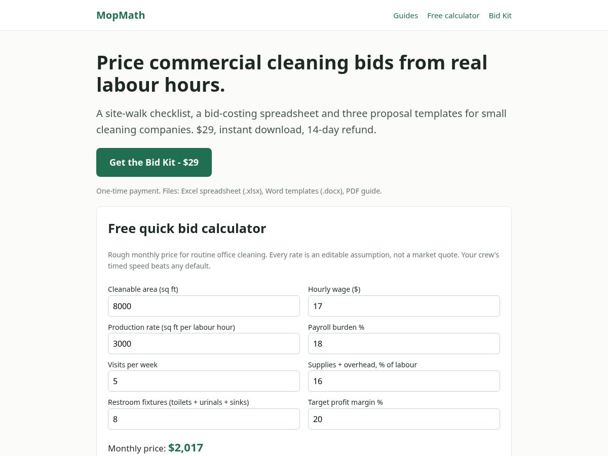 Landing-page snapshot of mopmath.com