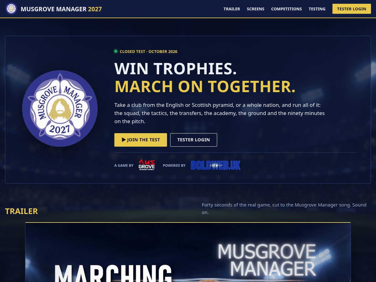 Landing-page snapshot of musgrovemanager.com
