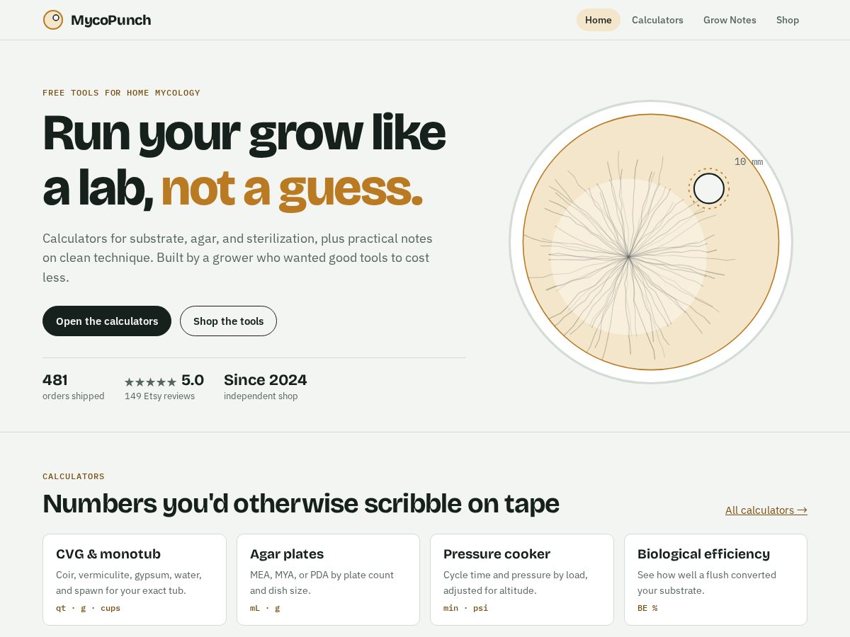 Landing-page snapshot of mycopunchlabs.com