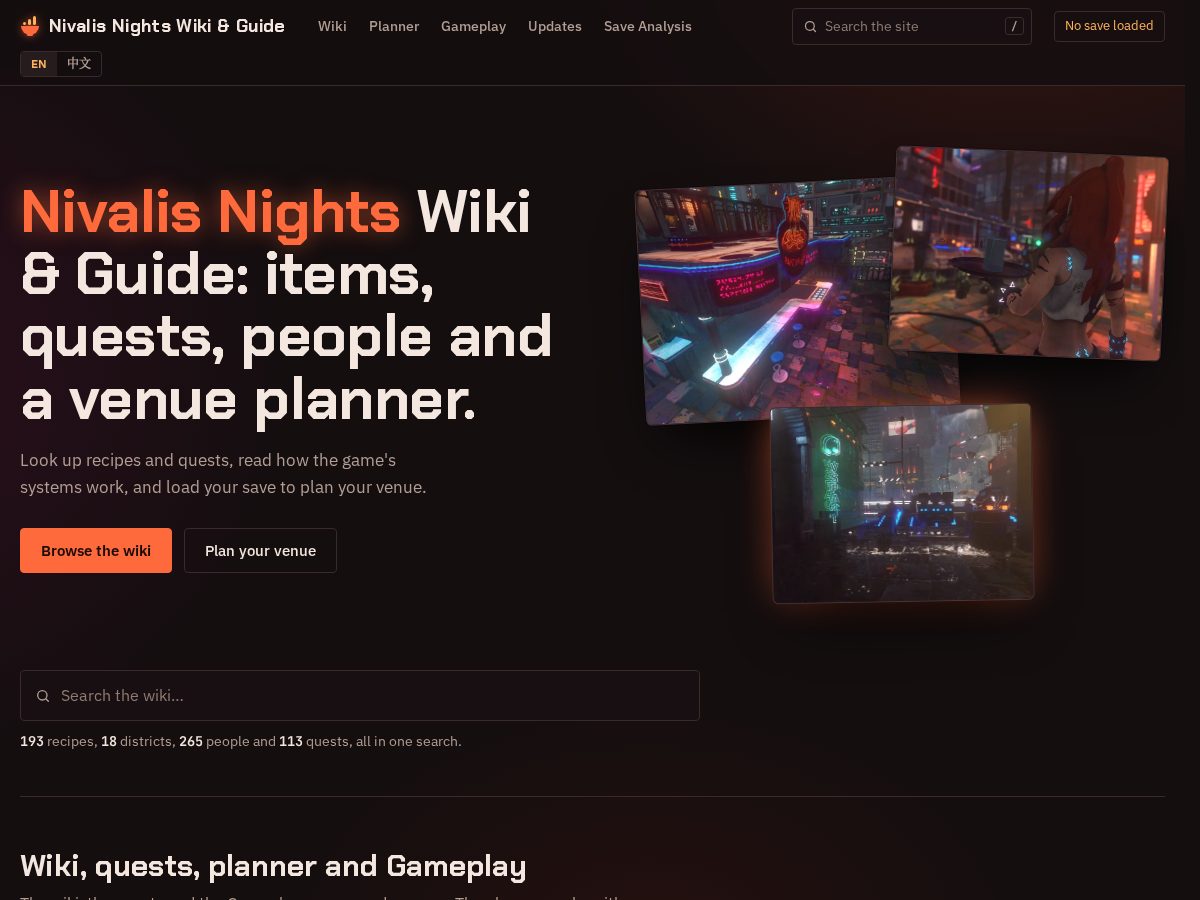 Landing-page snapshot of nivalis-nights.com