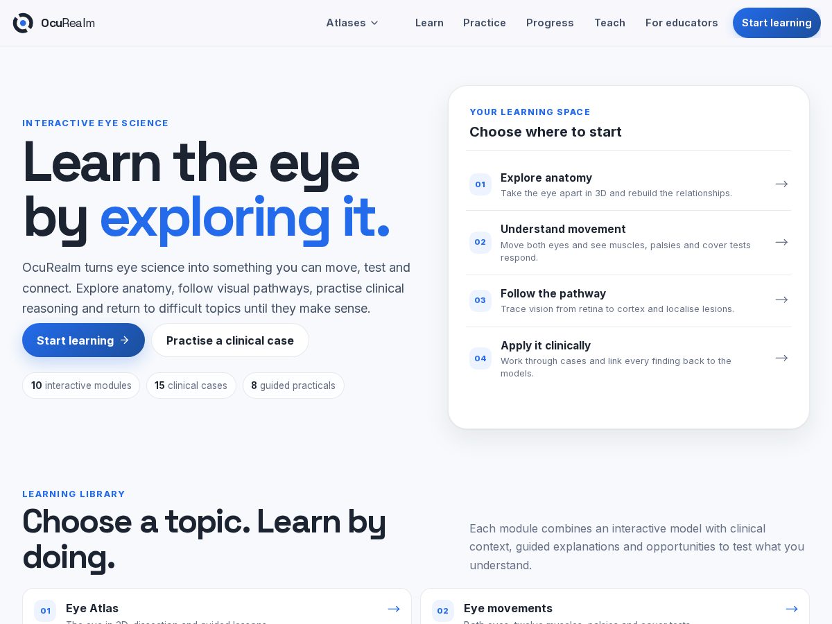 Landing-page snapshot of ocurealm.com