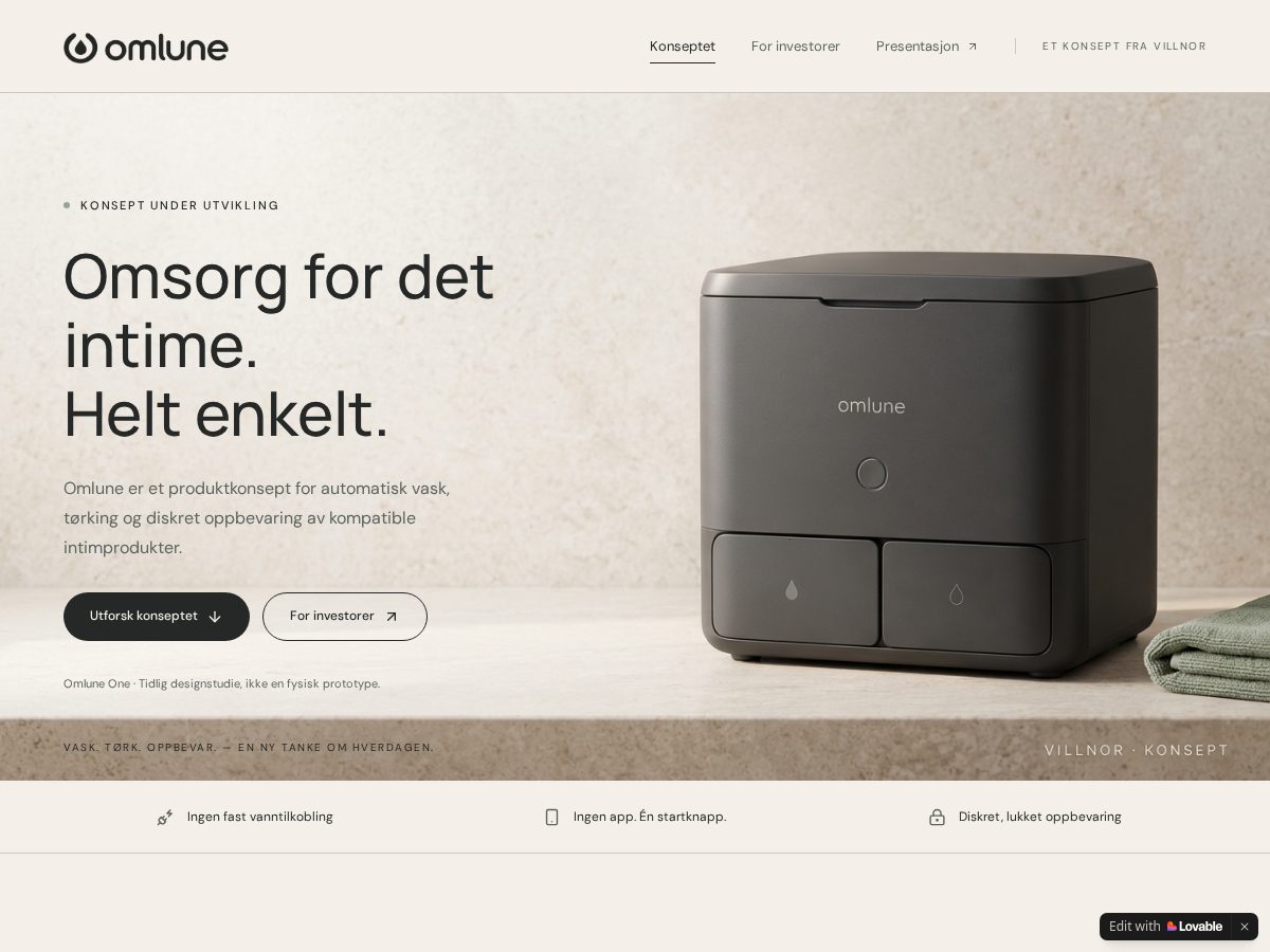 Landing-page snapshot of omlune.com
