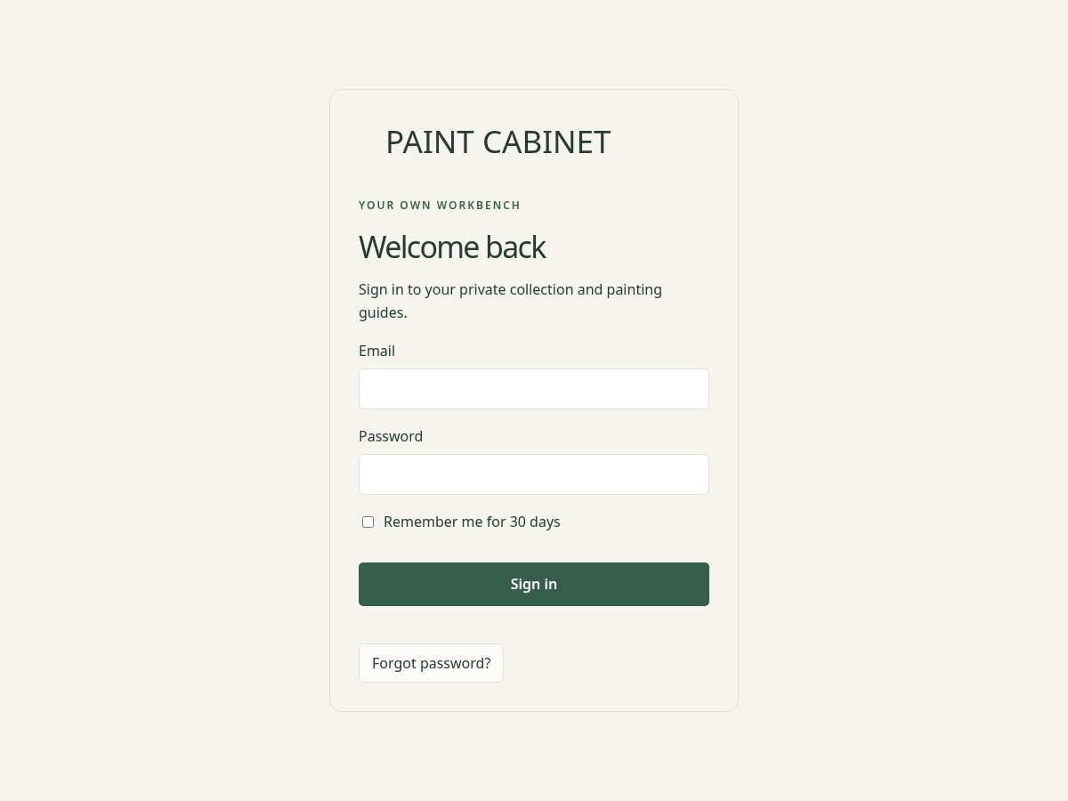 Landing-page snapshot of paintcabinet.com