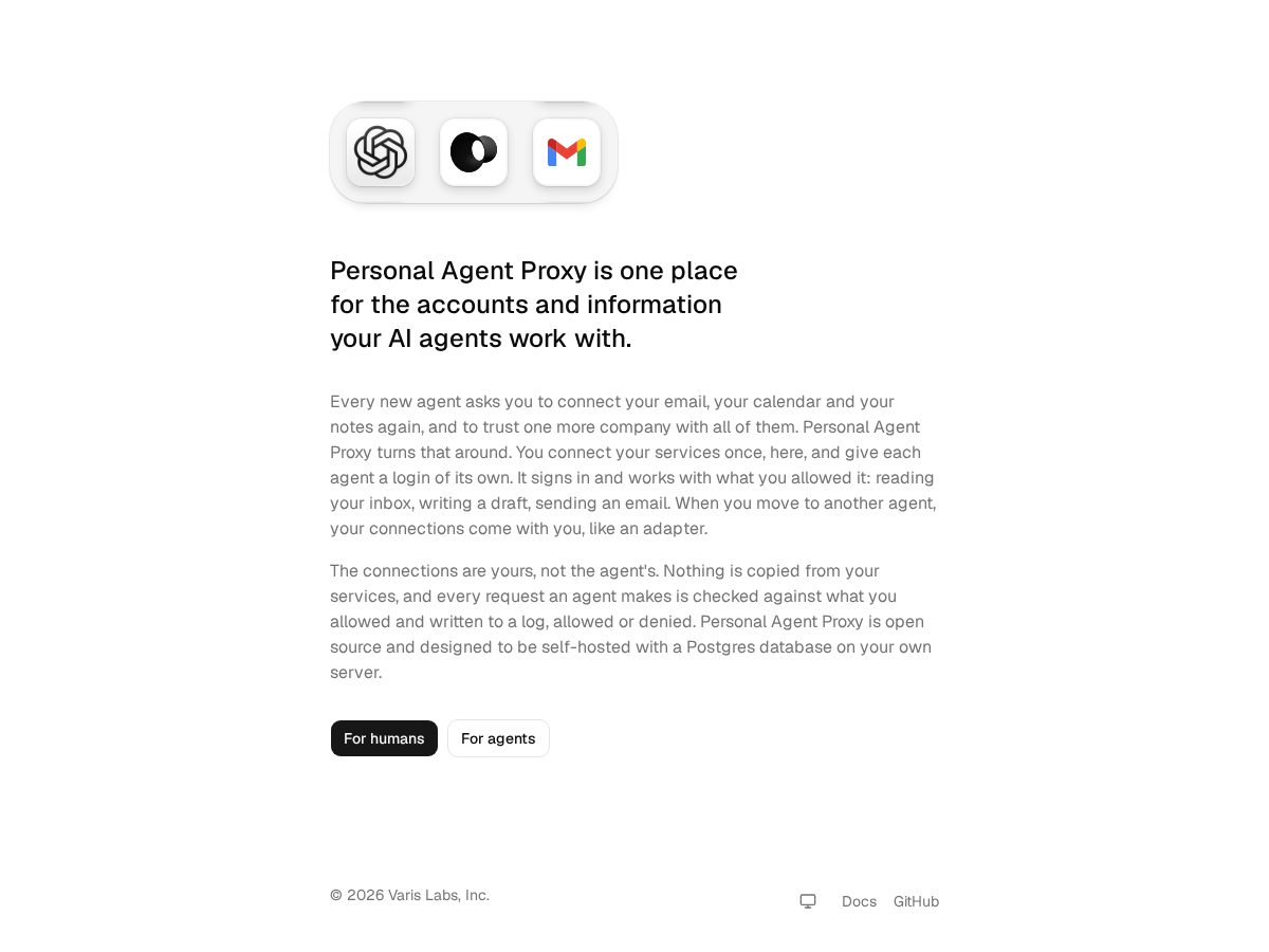Landing-page snapshot of personalagentproxy.com