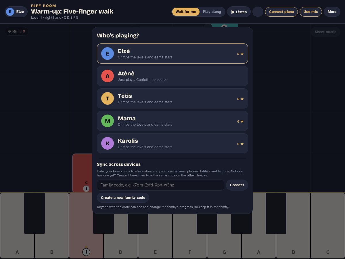 Landing-page snapshot of pianoriffs.app