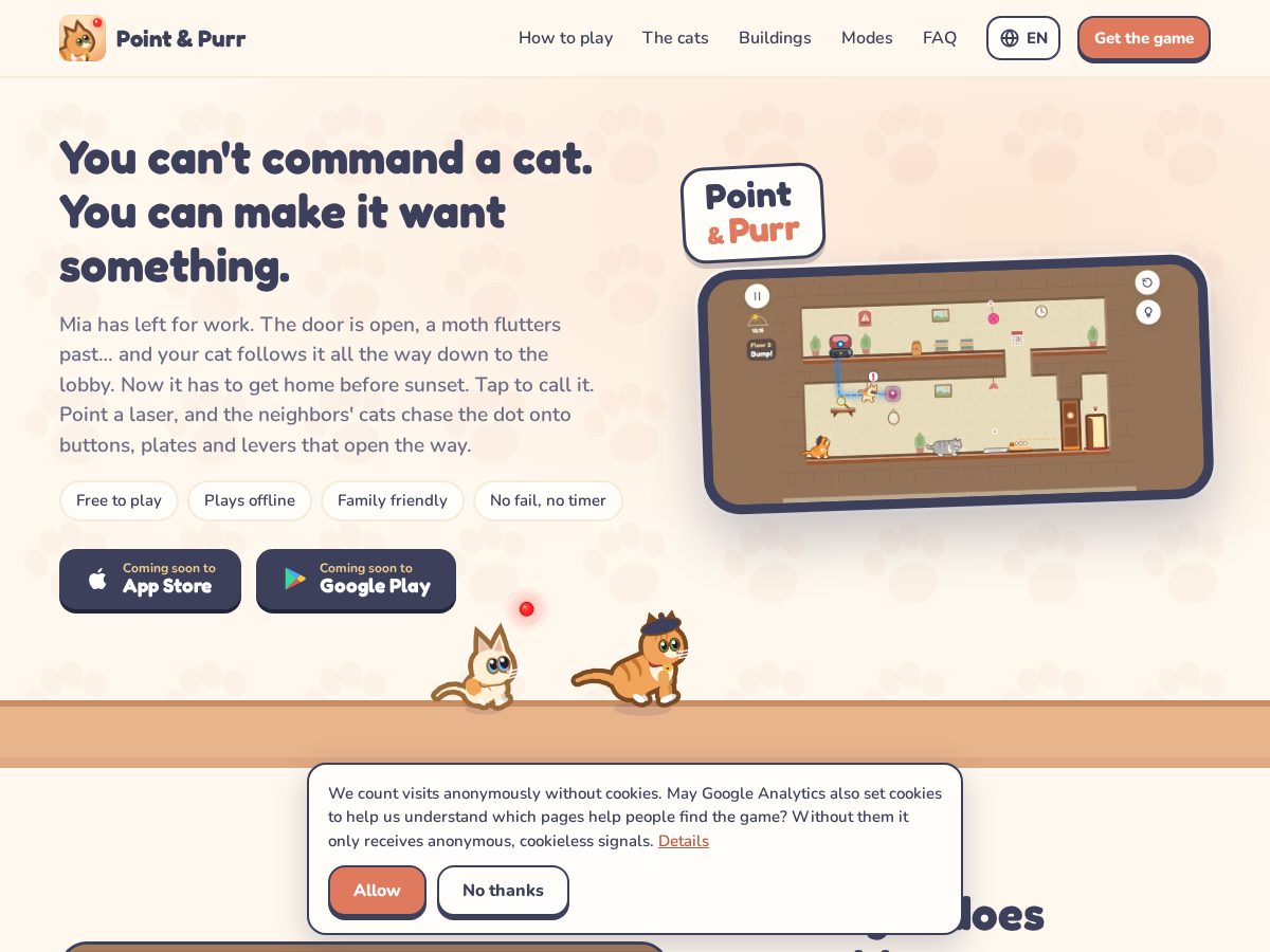 Landing-page snapshot of pointandpurr.app