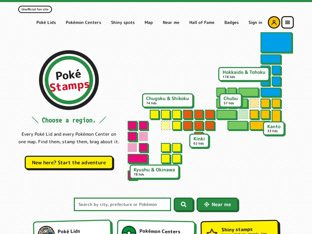 Landing-page snapshot of pokestamps.com