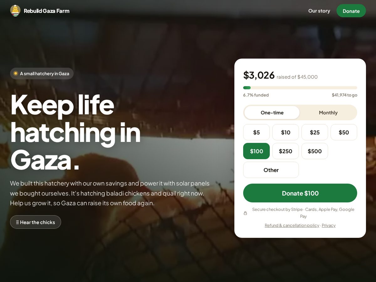 Landing-page snapshot of rebuildgazafarm.help