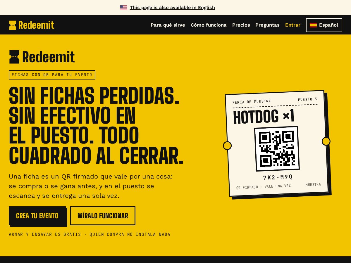 Landing-page snapshot of redeemit.app
