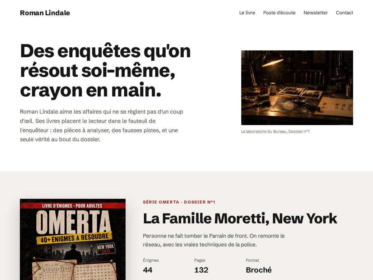 Landing-page snapshot of romanlindale.com