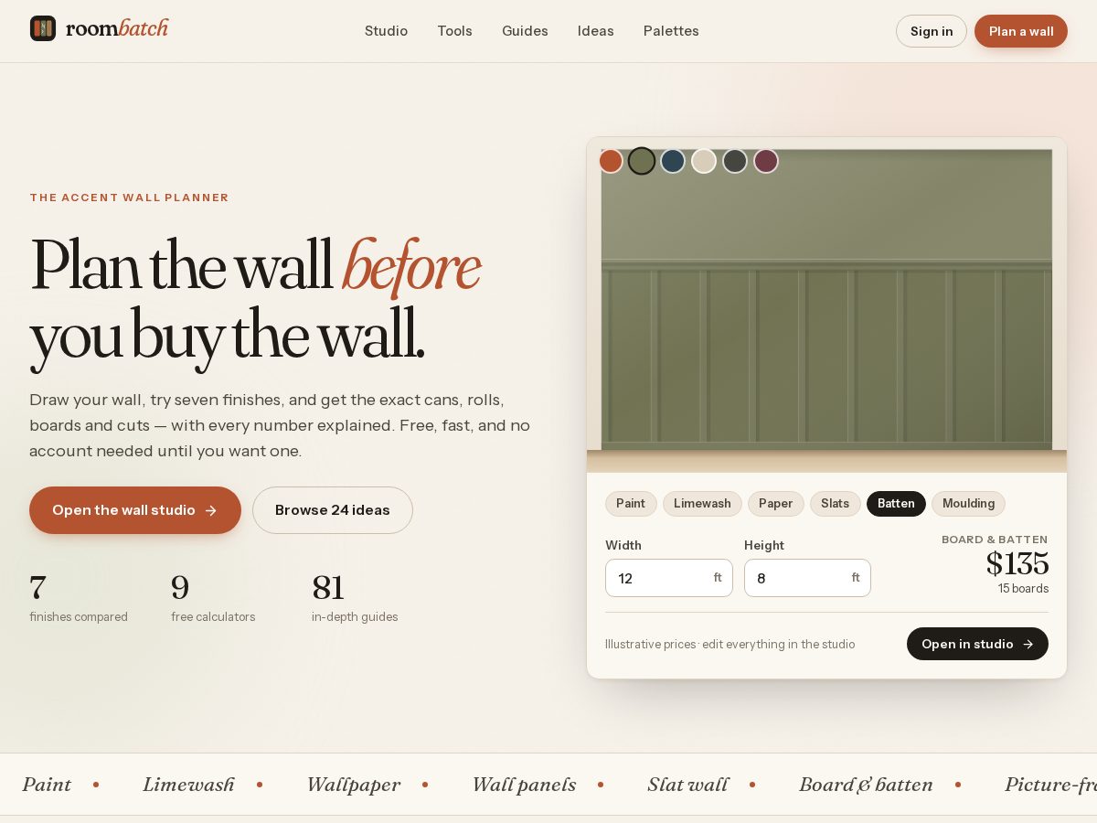 Landing-page snapshot of roombatch.com