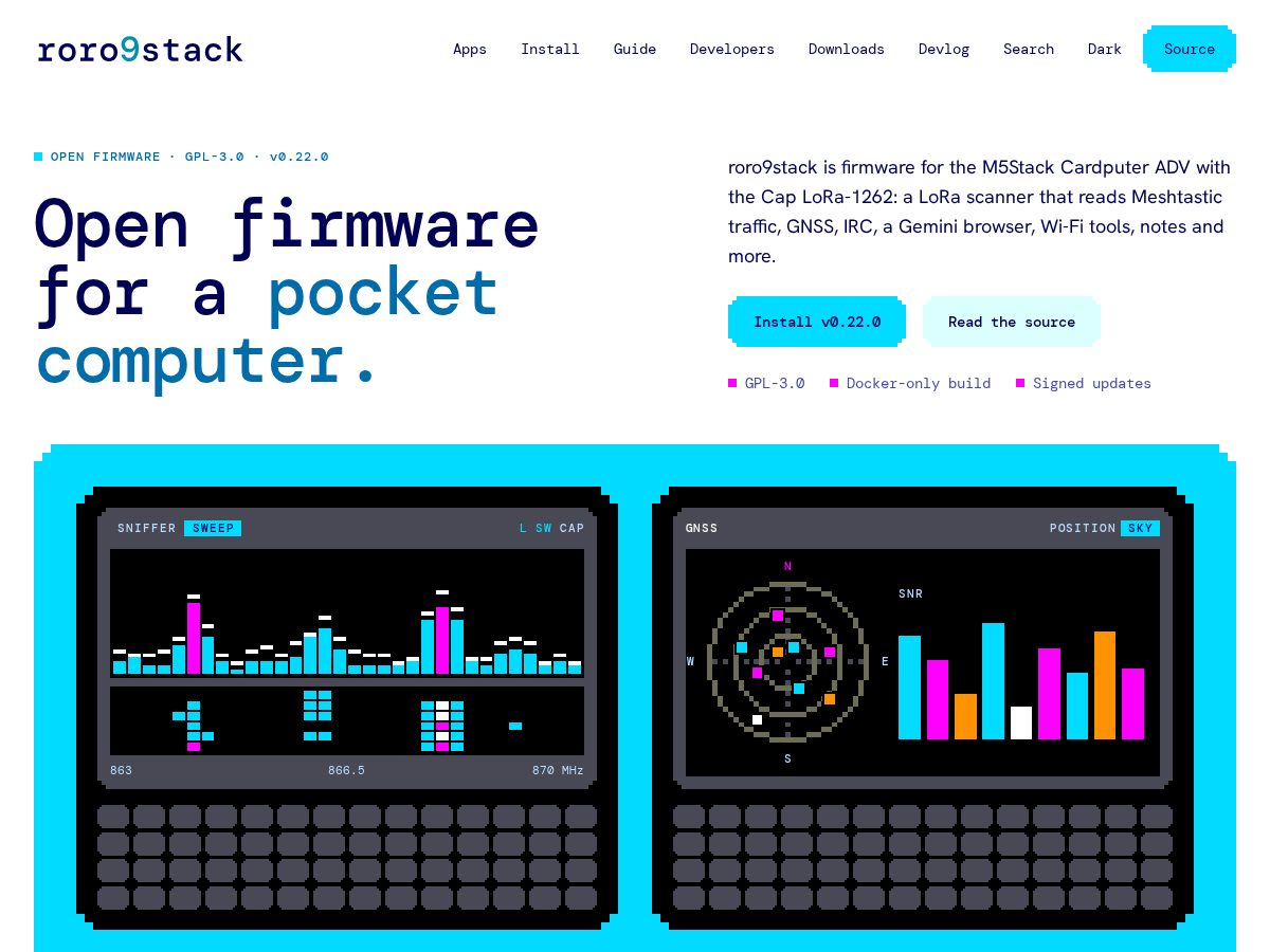 Landing-page snapshot of roro9stack.net