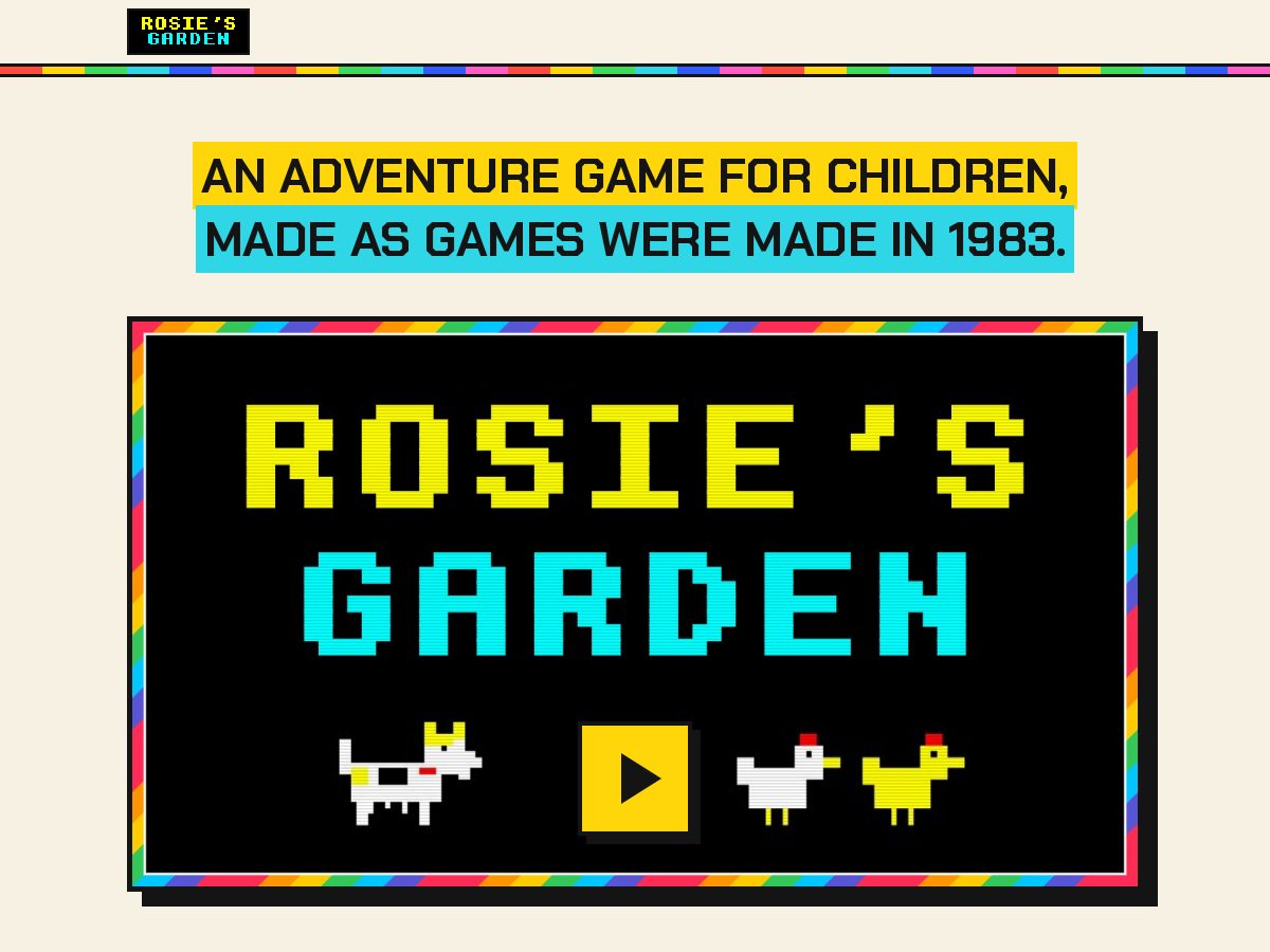 Landing-page snapshot of rosiesgarden1983.com