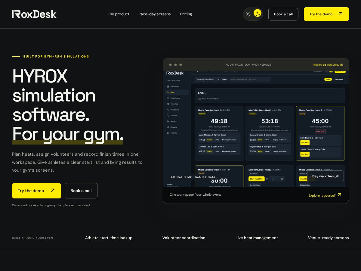 Landing-page snapshot of roxdesk.com