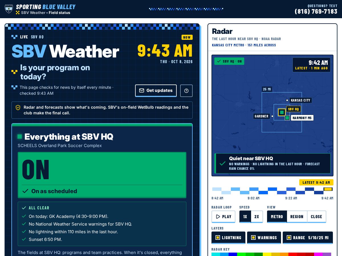 Landing-page snapshot of sbvweather.com