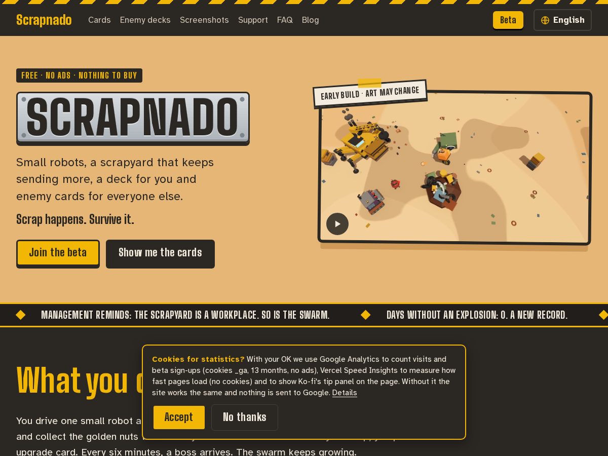 Landing-page snapshot of scrapnado.com