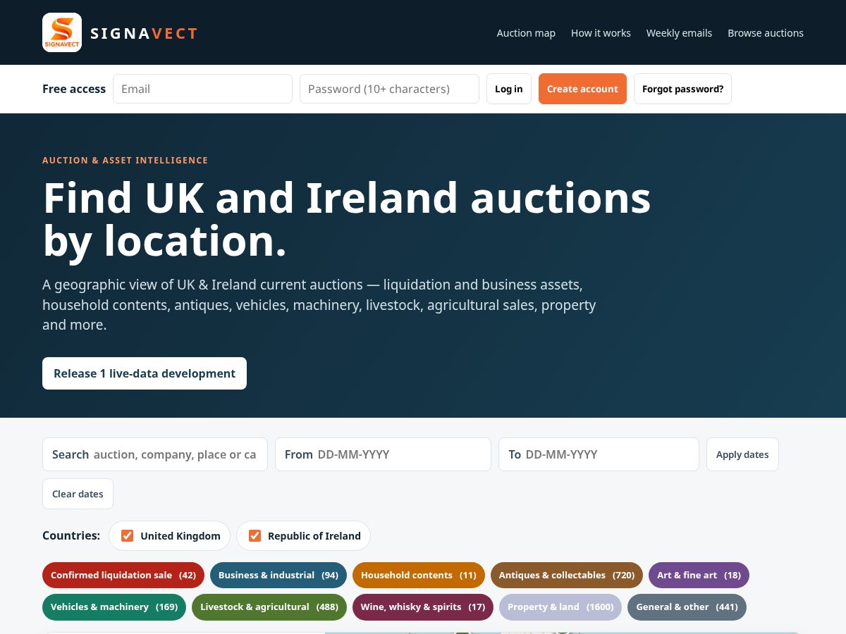 Landing-page snapshot of signavect.com