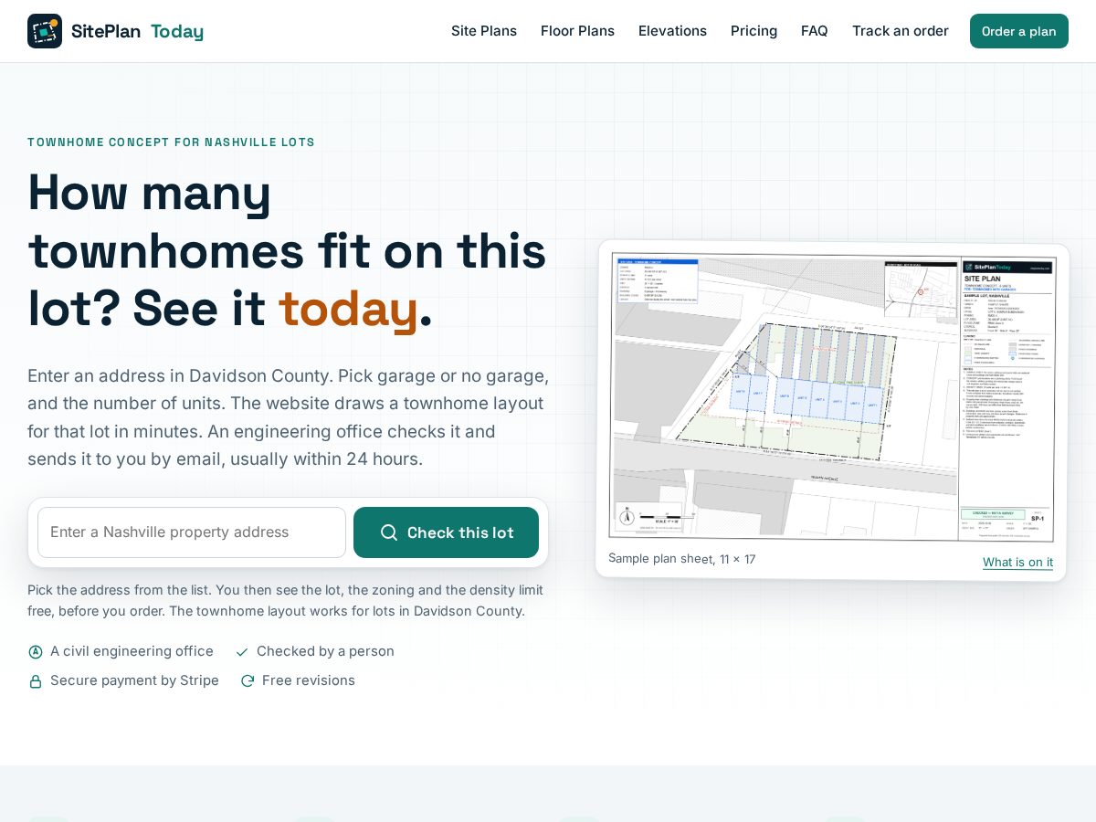 Landing-page snapshot of siteplantoday.com