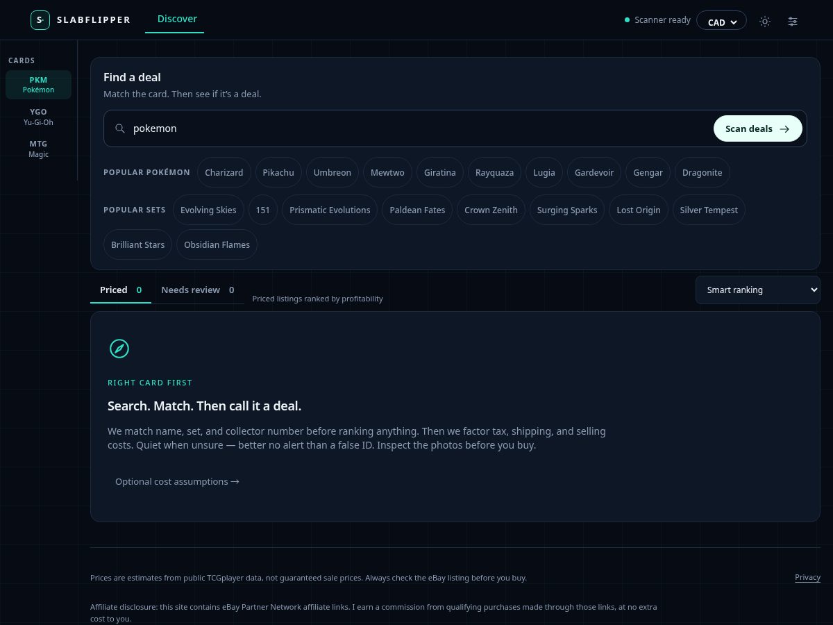 Landing-page snapshot of slabflipper.com