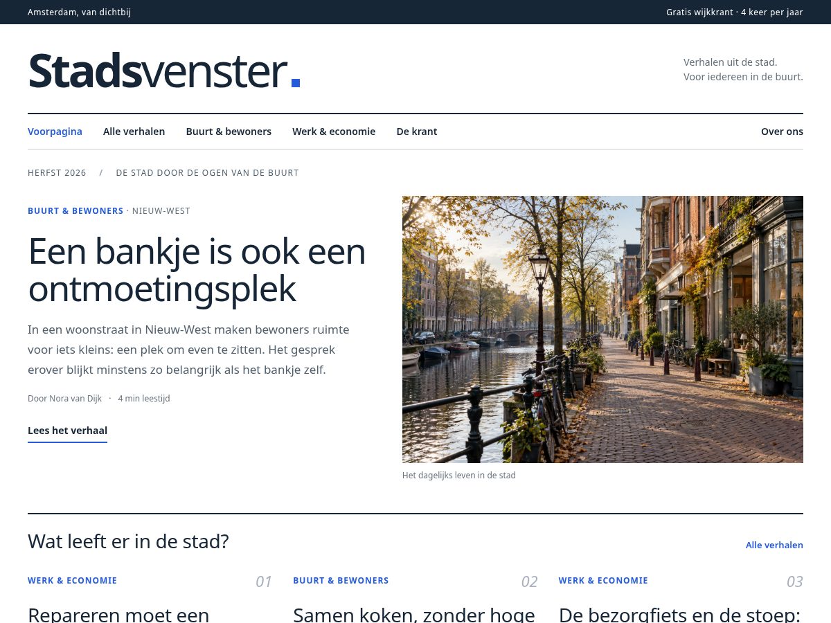 Landing-page snapshot of stadsvenster.com