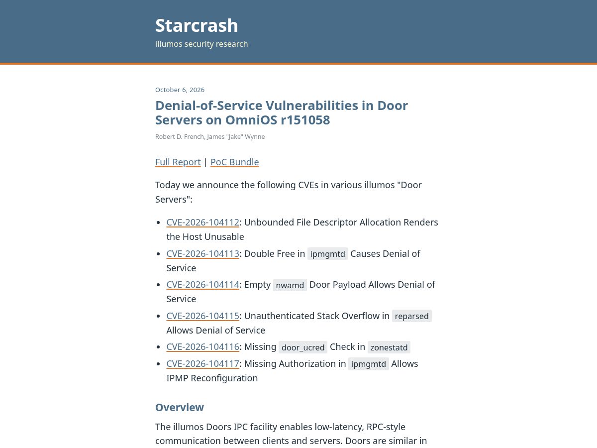Landing-page snapshot of starcrash.blog