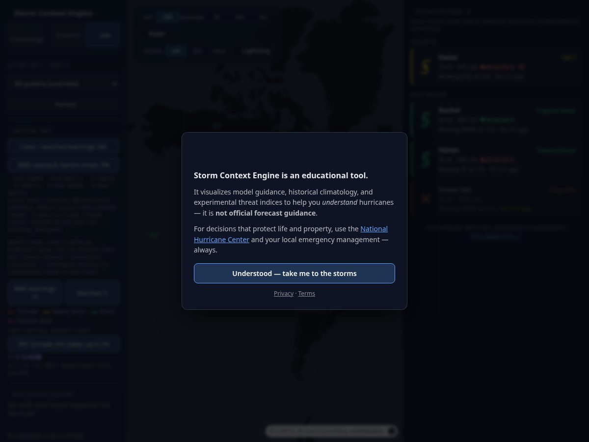 Landing-page snapshot of stormcontext.com
