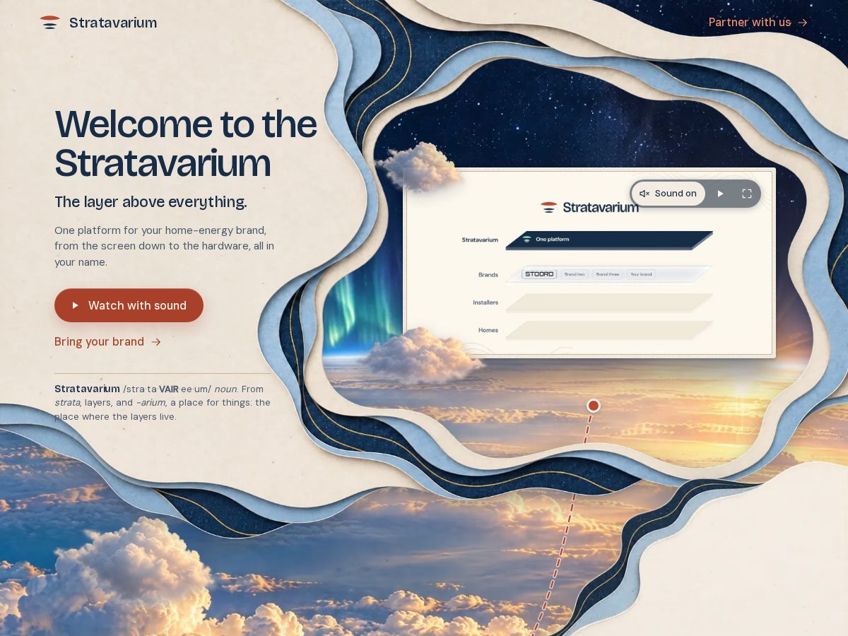 Landing-page snapshot of stratavarium.com