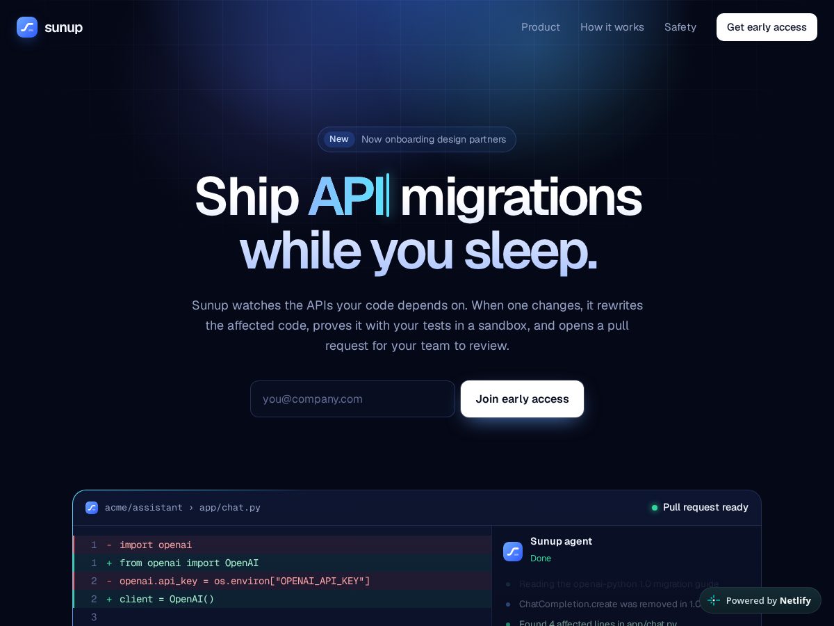 Landing-page snapshot of sunuplabs.com