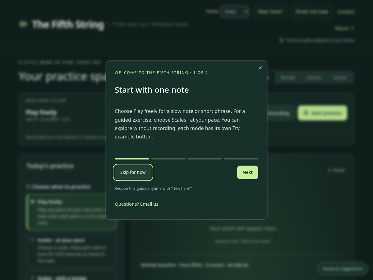 Landing-page snapshot of the-fifth-string.com