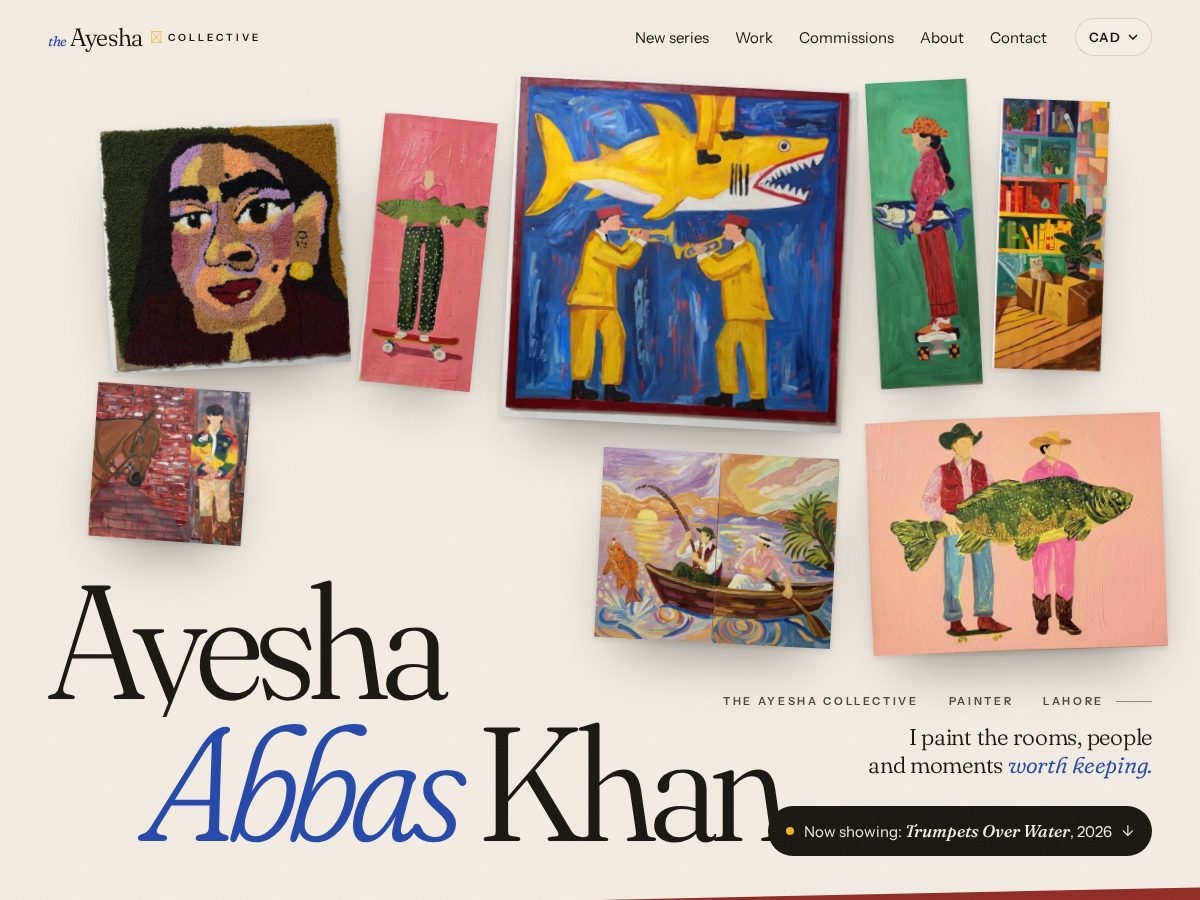 Landing-page snapshot of theayeshacollective.com