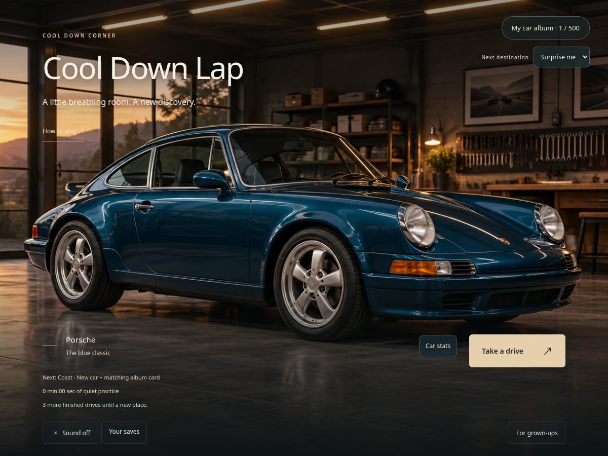 Landing-page snapshot of thecooldowncorner.com