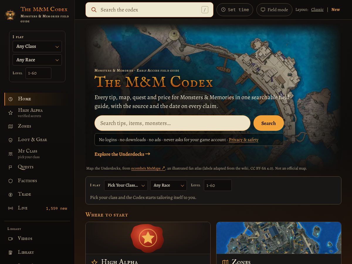 Landing-page snapshot of themmcodex.com