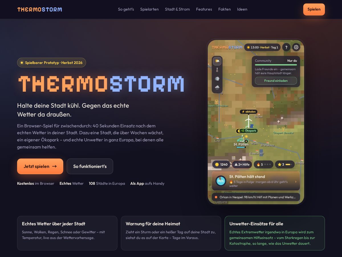 Landing-page snapshot of thermostorm.net