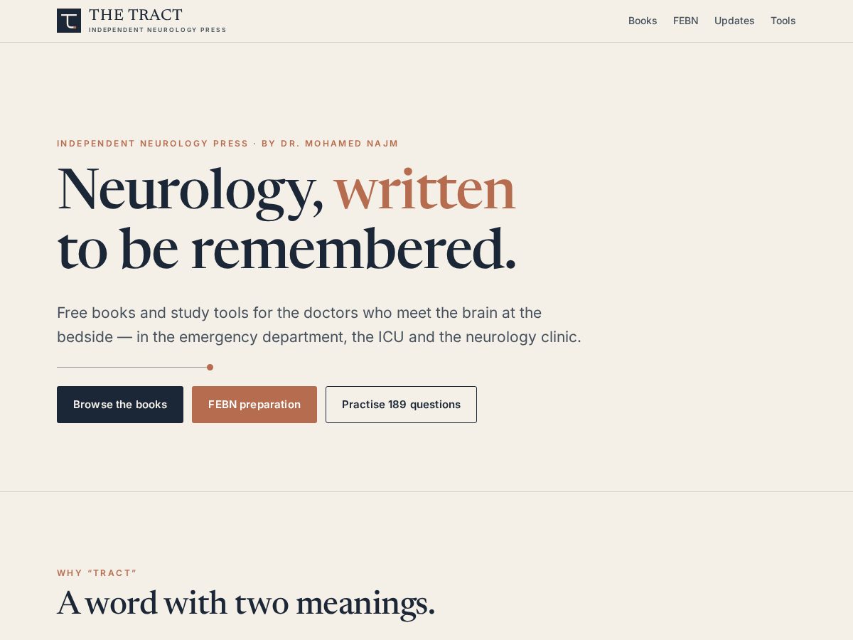 Landing-page snapshot of thetract.org