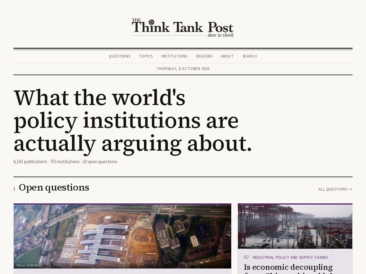 Landing-page snapshot of thinktankpost.com