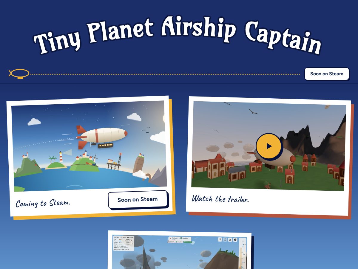Landing-page snapshot of tinyplanetairshipcaptain.com