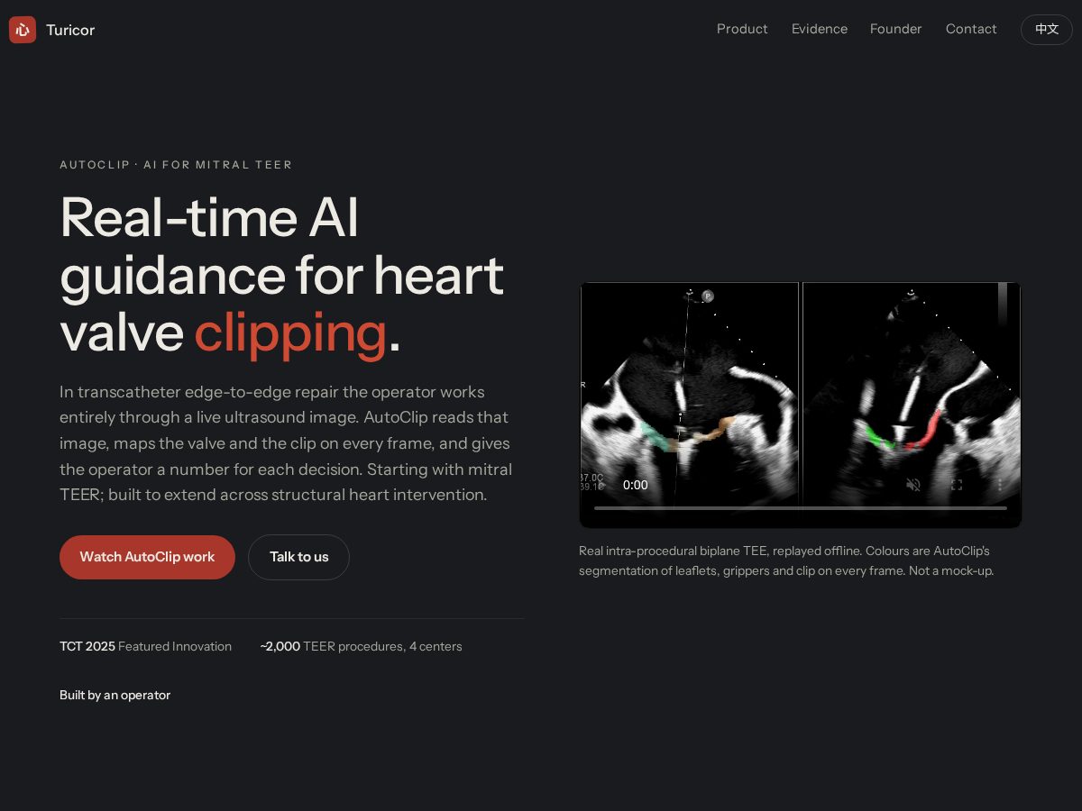 Landing-page snapshot of turicor.com